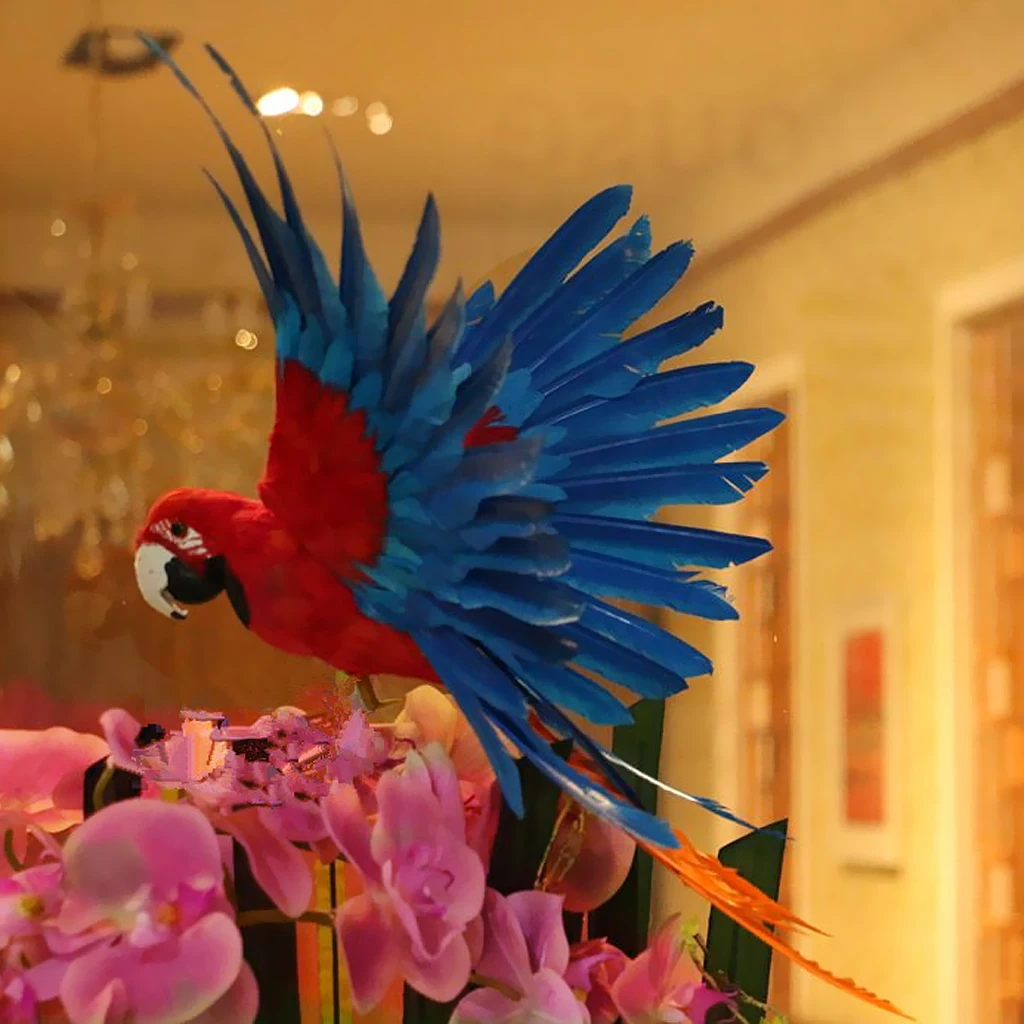 Набор из 2 искусственных реалистичных попугаев птицы для сада украшение дома