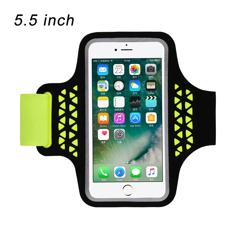 XL Green Спортивные нарукавники HAISSKY для бега на руку для iPhone 11 Pro Max 10 XR XS 6 6s 7 8 Plus, чехол для нарукавника для спортзала Xiaomi Redmi Note 7 8 - Цвет: XL Green