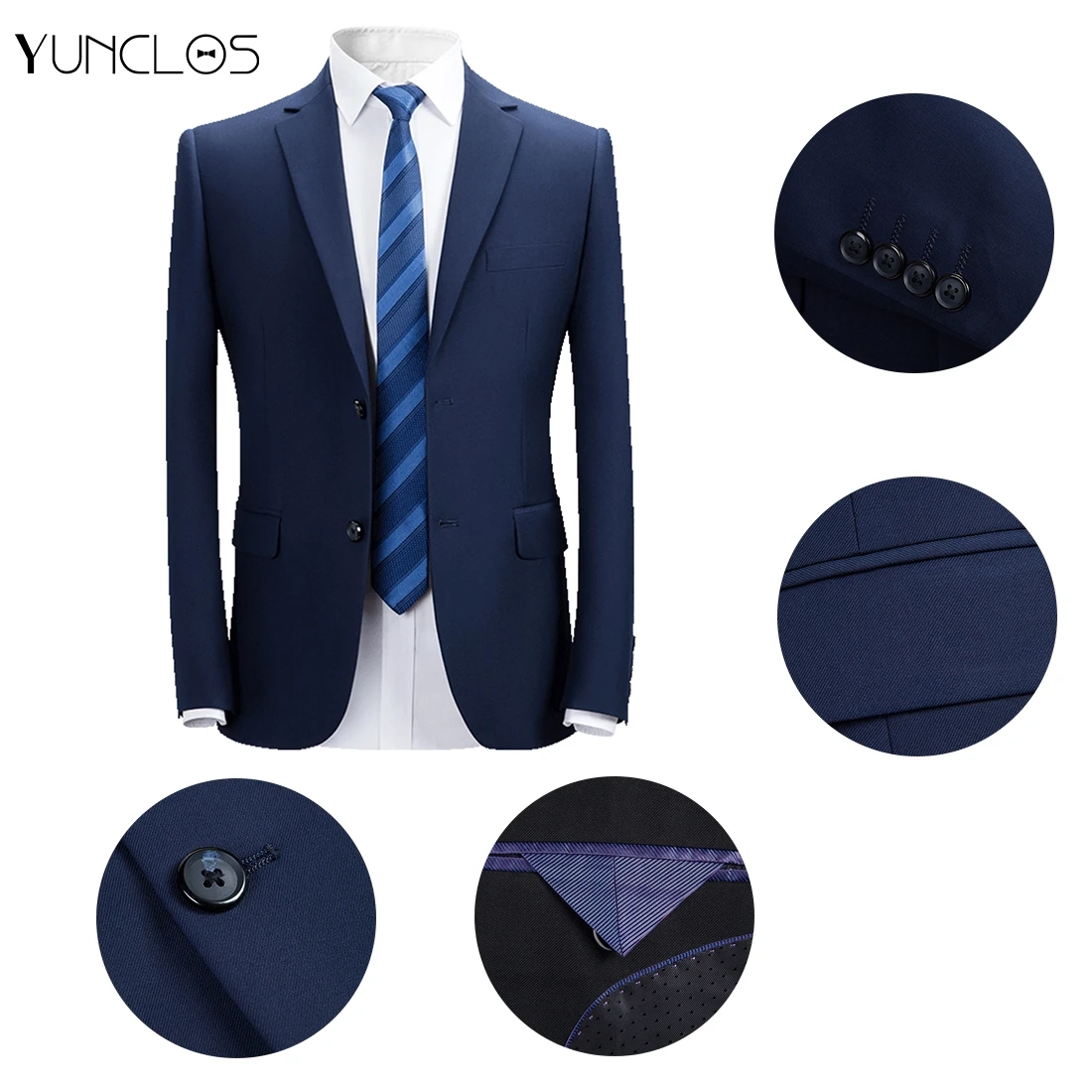 YUNCLOS формальный деловой мужской костюм куртка весна две пуговицы сплошной цвет