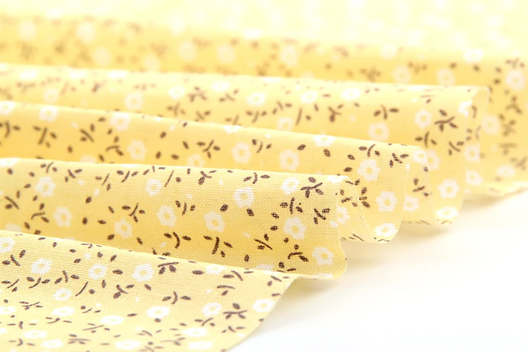 Новый Желтый Цветочный пэчворк из хлопка Ткань жира квартале пучки текстиль
