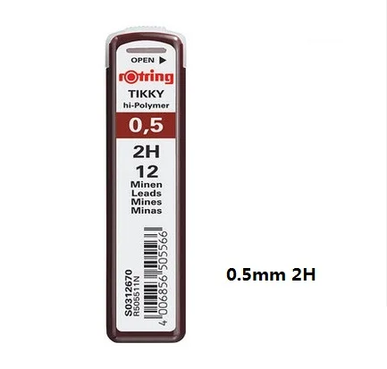 Rotring 0,7 мм/0,5 мм/1,0 мм/0,35 мм механический карандаш грифель B HB H 2B 2H автоматические стержни для карандаша эскиз дизайн 4 трубки/лот - Цвет: 0.5mm 2H
