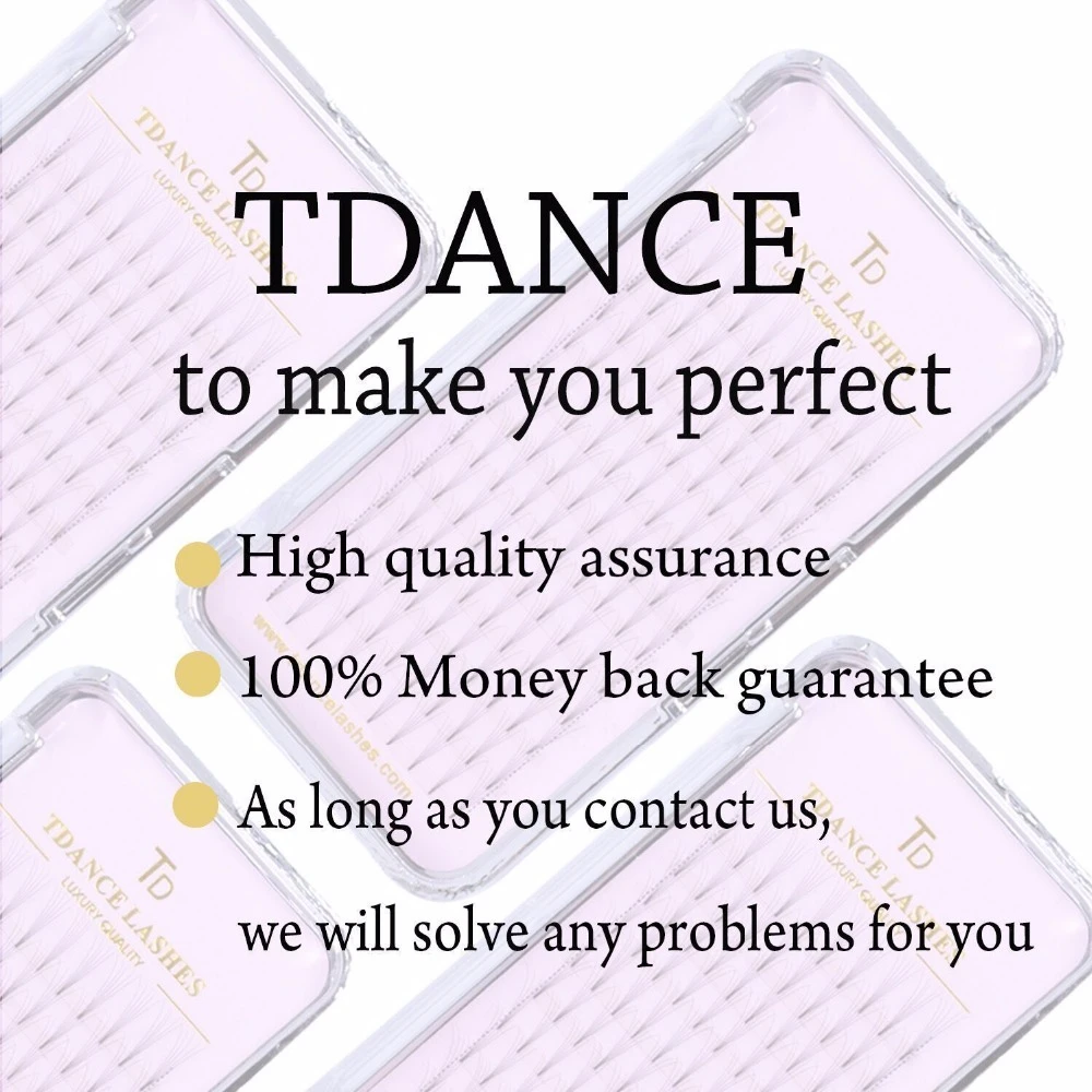 TDANCE 100 шт/партия наращивание ресниц Длинные Стволовые предварительно сделанные