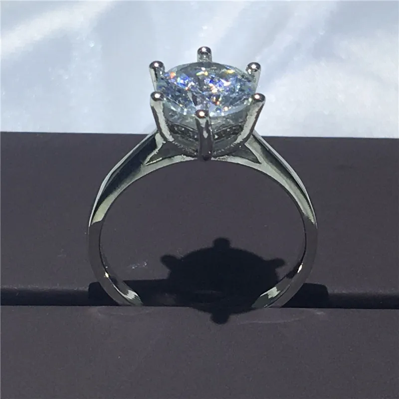 Модное кольцо 3ct AAAAA Циркон Камень cz Кристалл обручальное кольца для мужчин и