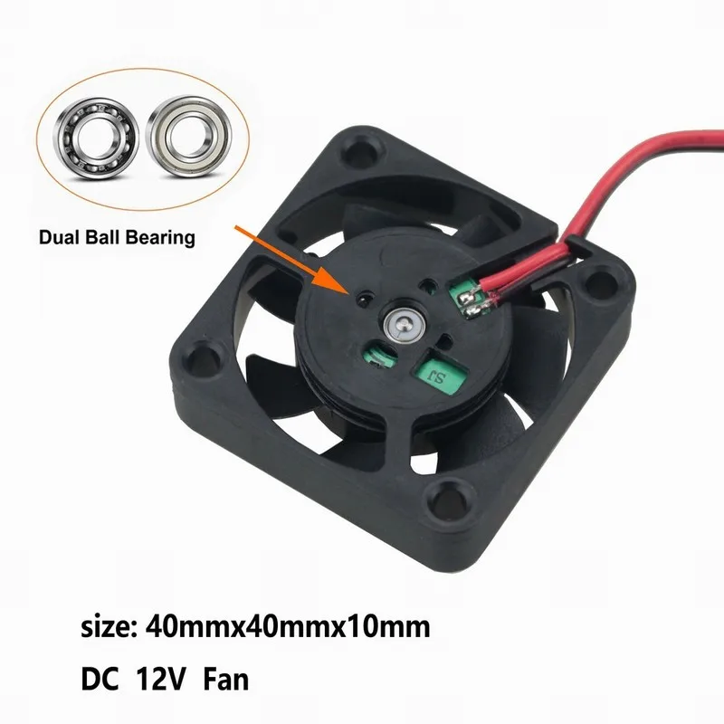 5 Pcs Gdstime 15000RPM 40x40x10mm DC 12V Ball Bearing Cooling Fan 40mm x 10mm 4cm RC Model PC Case Cooler 4010 0.35A new original 4cm 4010 12v 0 86w double ball cooling fan original sunon kd1204pfb3 40x40x10mm