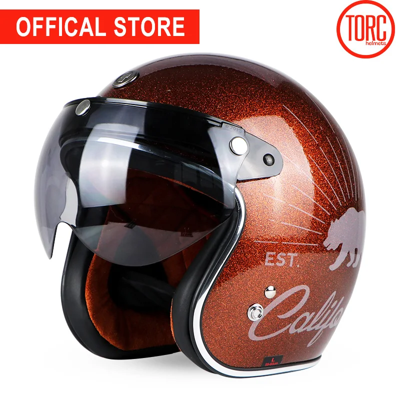 Мотоциклетный шлем TORC в винтажном стиле защитный с открытым лицом ретро T50|Шлемы|