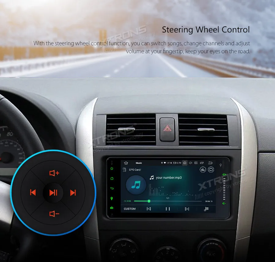 XTRONS " Android 9,0 Автомобильный мультимедийный стерео плеер для Toyota RAV4 Corolla Prado Plug Play дизайн радио gps wifi TPMS OBD без DVD