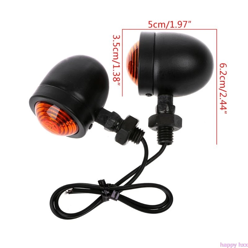 New 1 Pair Motorcycle Turn Signal Indicator Light Amber Motorbike Blinker Headlight 12v lamp Bullet Chrome |
