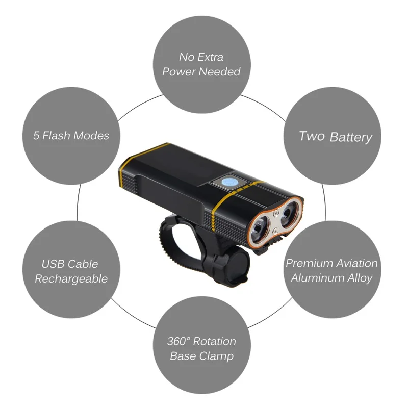 Перезаряжаемые USB фара для велосипеда велосипед светильник 8000Lm MTB светодиодный