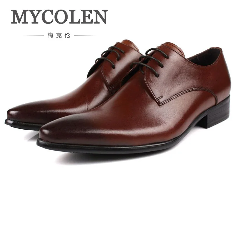 MYCOLEN/Мужские модельные туфли из натуральной кожи мужские туфли-оксфорды с острым