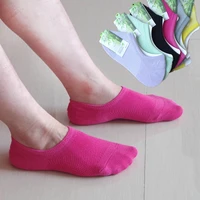 hot mesh knitwear breathable bamboo fiber womens invisible boat socks silicone antiskid shallow mouth summer sock good quality