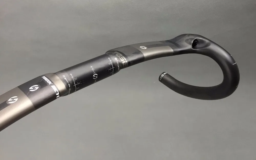 

TOSEEK Carbon Fiber 31.8mm Bicycle Handlebar Racing Handle Bar Road Bike Bent Bar Drop Handlebar Black 400/420/440mm