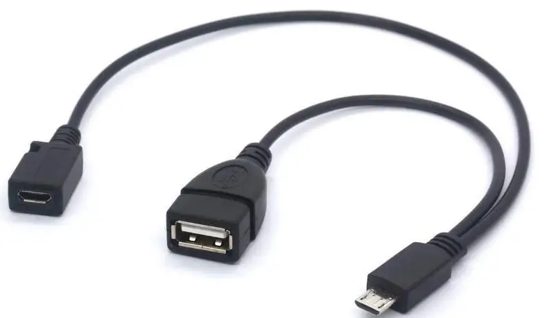 Угловой Y образный разветвитель Micro USB кабель OTG усилитель питания Шнур 2 0 A мама до