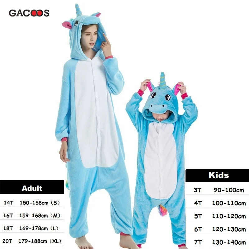 Пижама Kugurumi единорог дети животные женские пижамы для мальчиков девочек детские