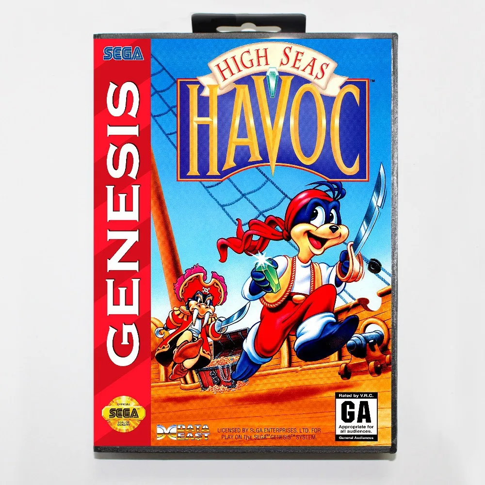Картридж для игры в High Seas Havoc (известный как Havoc) 16 бит игровая карта MD с розничной