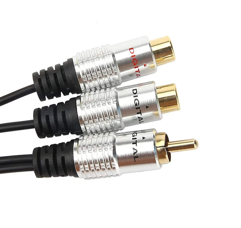 LBSC Premium Aluminium Alloy RCA Female to Dual 2-RCA Male Gold Plated Adapter Stereo Splitter Y Audio Cable(RCA F-2 M) | Электроника
