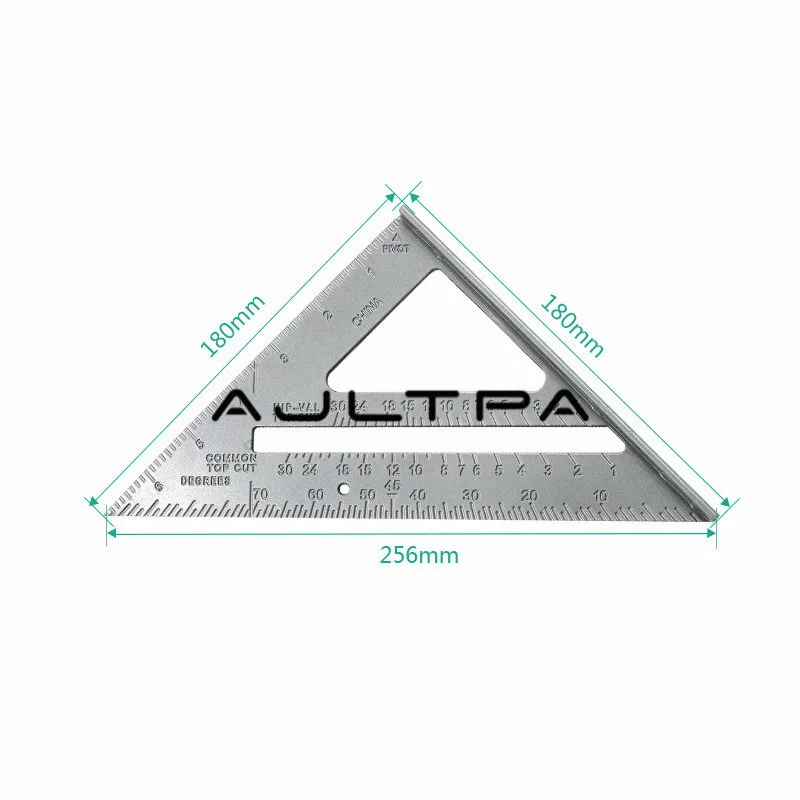 

30Pcs 7 Inch Aluminum Alloy Measuring Ruler Carpenter Triangle Ruler 90 Degree 45 Degree Angle Ruler For Tester Tools
