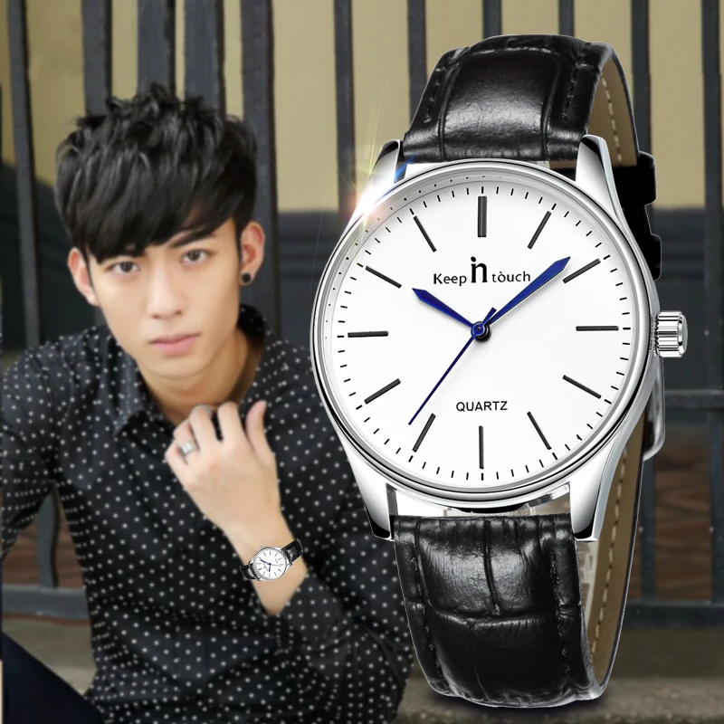 Relojes бренд 2017 Водонепроницаемый черный белый цвет пару часов таблицы модные