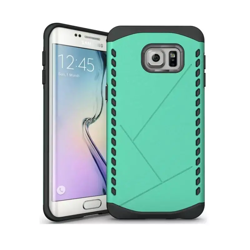 200 Шт. Heavy Duty Броня Чехол для Galaxy S6 Edge G9250 ТПУ & PC Гибридный Защитный Кожи Двойной