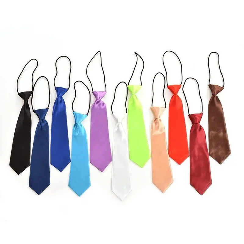 

1 Pc Solid Color Boy Tie Kids Baby School Boy Wedding Necktie fashion Neck Tie Elastic Wholesale