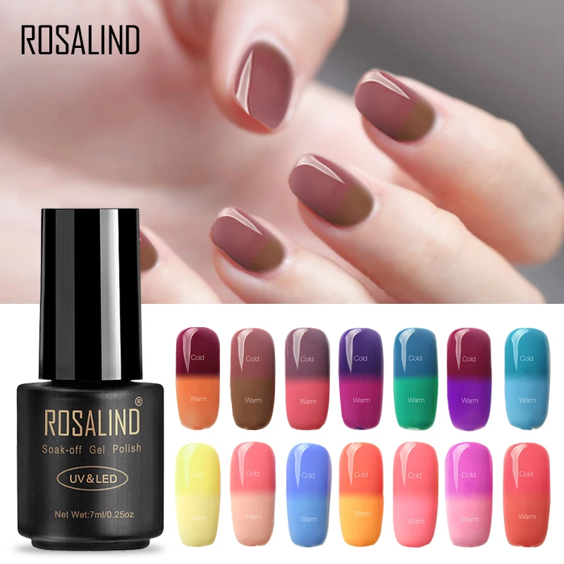ROSALIND гель 1 S 7 пилка для ногтей Температура Изменение цвета T01 60 дизайн УФ