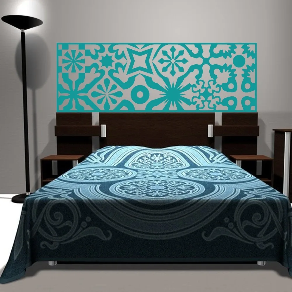 Стеганая виниловая настенная наклейка с изголовьем кровати в китайском стиле