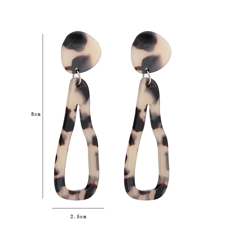 fashion earrings creative leopard acetate pendant personality anti-allergic temperament ring ladies jewelry | Украшения и