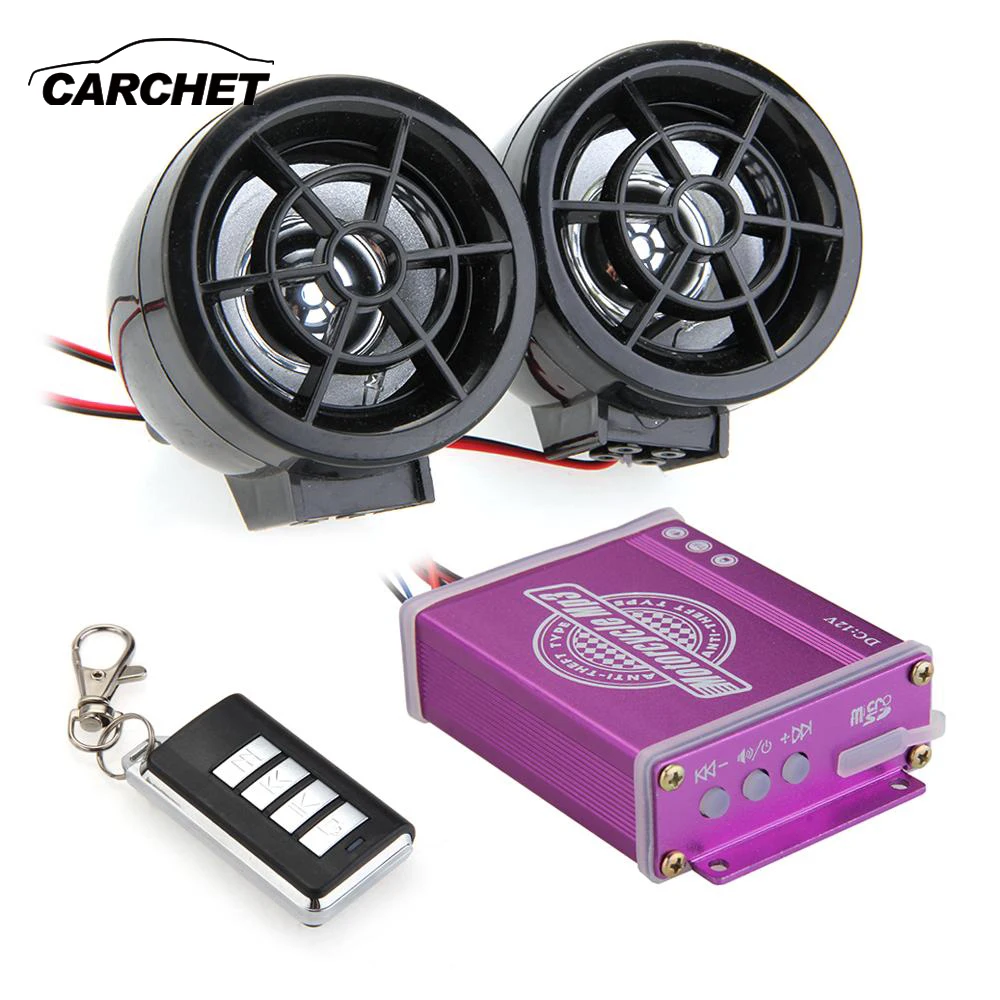 CARCHET мотоцикл аудио FM TF MP3 колонки сигнализация звук Дистанционная система анти
