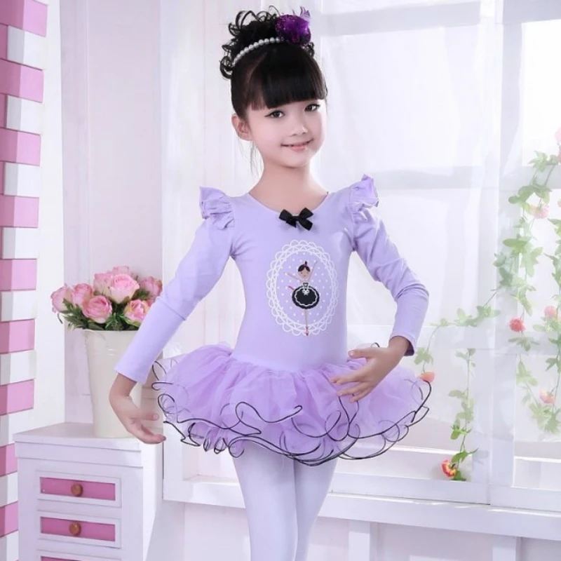 Girls Swan Ballet Tutu Princess Dancing Dress Long Sleeve Party Clothes Kids Children Stage Show Costumes Free Drop Ship | Детская