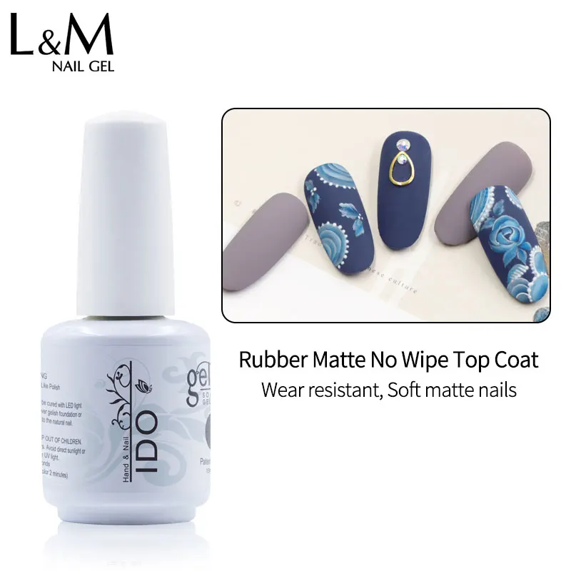 

IDO lot 75pcs UV Nail Top coat Gel Polish Matte Top Coat no wipe Soak-off Nail Art Care Tools For LED Lamp Free Shipping