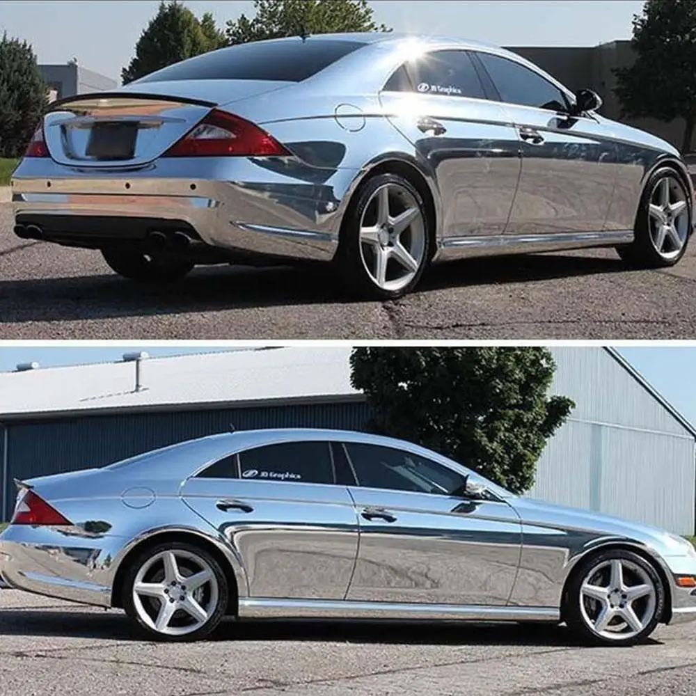 

Silver Car Vinyl Film Wrap Color Change Car Body Sticker Decal Sheet Film