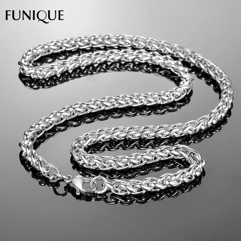 FUNIQUE цепочка ожерелье из нержавеющей стали витая Цепочка в стиле стимпанк