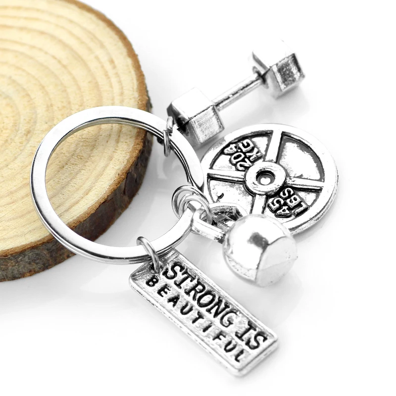 Фитнес подарки для поклонников гири штанги подвеска в виде гантели брелок Strong is