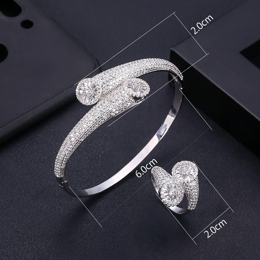 Jankelly на руку люксовый уникальный браслет кольцо Ювелирные наборы для женщин