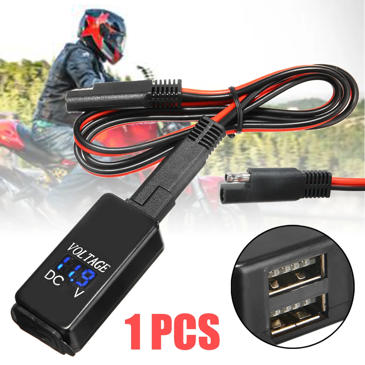 Mayitr 1 шт. ABS мотоцикл SAE двойной кабель светодиодный USB адаптер телефон зарядное устройство вольтметр мотоцикл батарея выход разъем 5 в 2.1A