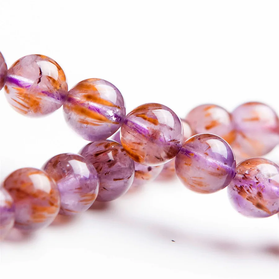 8 мм натуральный каксинит Rutilated кварц драгоценный камень прозрачный Кристальный