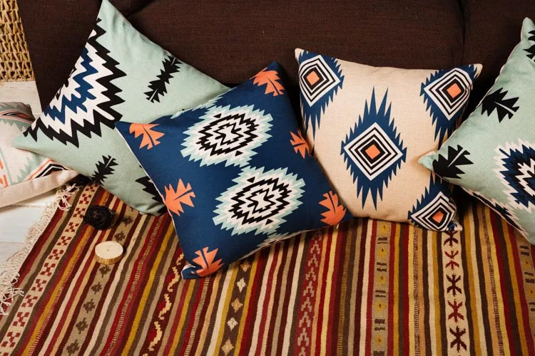 Новый Винтажный чехол для подушки в стиле ретро Aztect хлопковый и льняной домашний