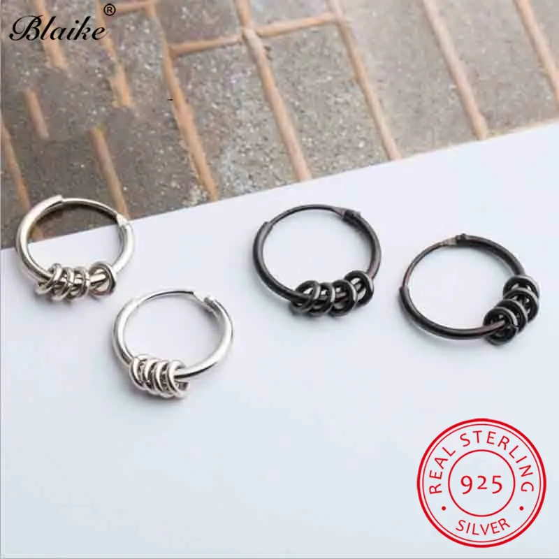 Минималистичные серьги Blaike для женщин и мужчин кольца из стерлингового серебра