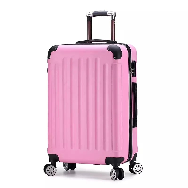 pink 2" 24 дюймов ПК с изображением Губки Боба путешествия чемодан на колесах тележка для ручной клади Сумка Для женщин rolling багажа прекрасный Дорожный чемодан - Цвет: pink