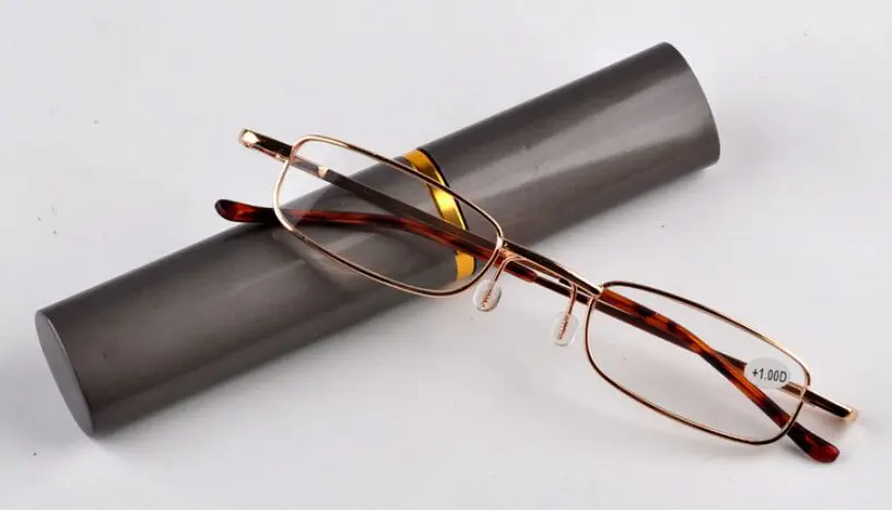 Компактные весенние очки для чтения в виде висков с портативным карманом и