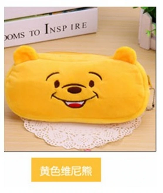 12Yellow Winnie 1 шт., милый плюшевый чехол-карандаш Kawaii С мультяшным рисунком, школьный детский пенал, канцелярские принадлежности с изображением животных, косметичка с изображением панды Тоторо, H0014 - Цвет: 12Yellow Winnie