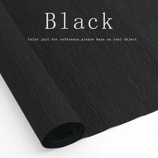 Black 50 см* 250 см Дети DIY морщин бумага оберточная бумага украшения оригами цветок Скрапбукинг креп бумага - Цвет: Black