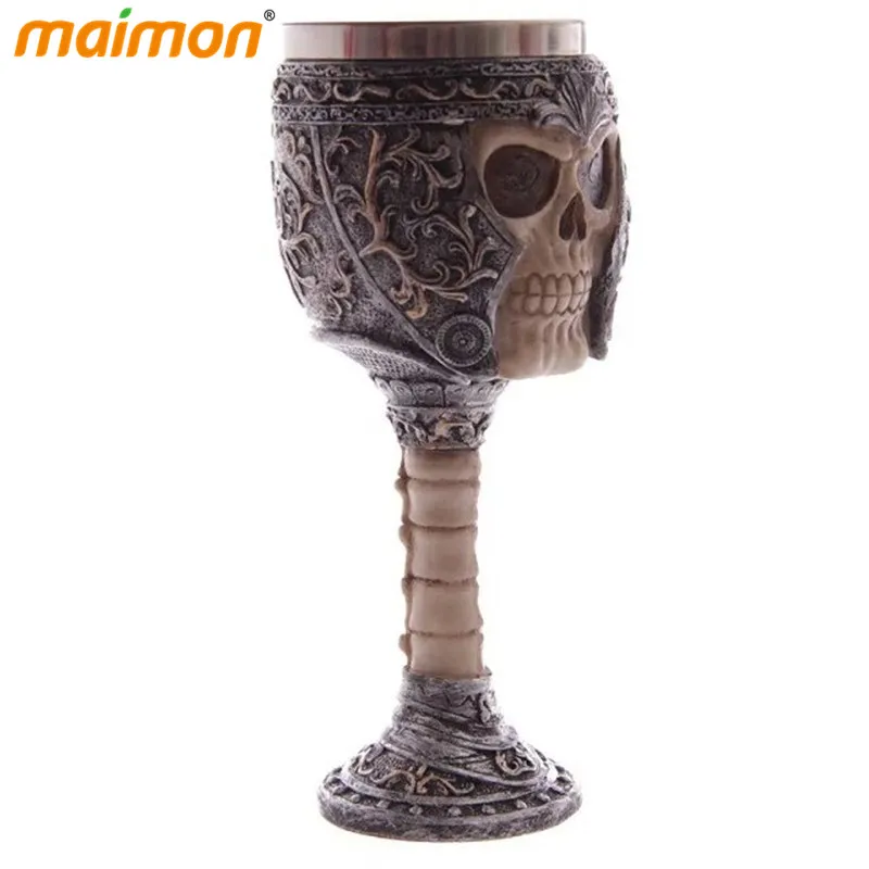 Двухслойная полимерная кружка из нержавеющей стали с 3D черепом для питья