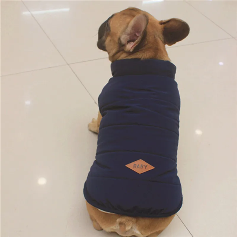 A140 хлопковый жилет Bulldog теплый зимний для собак осенняя теплая одежда домашних