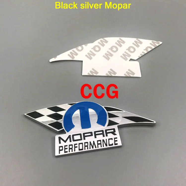 Black silver Mopar 3D Металл Chrysler производительность Mopar Автомобильный логотип задний багажник ремонт значок автомобиля боковое крыло креативная эмблема 3D наклейка для автомобиля Стайлинг - Название цвета: Black silver Mopar