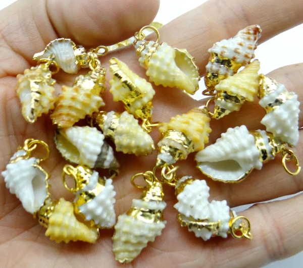 Natuurlijke mini Conch DIY Ambachten Levert Mediterrane Gem Shell Zeester ювелирное украшение кулон 24 шт F4 |