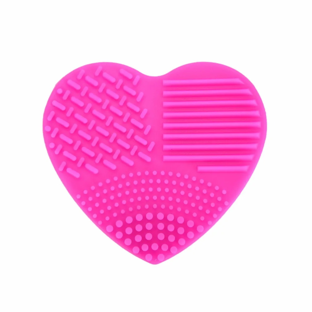 1PC 5 Colors Heart Shape Clean Make Up Brushes Wash Brush Cosmetic Cleaning Tools For Makeup Silica Glove Scrubber Board | Красота и