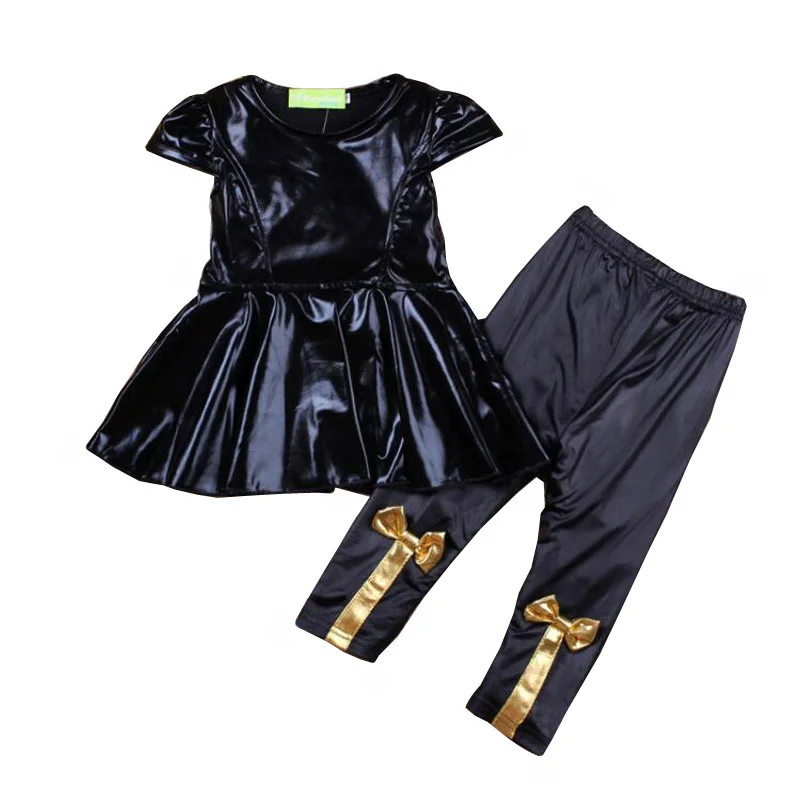 Комплекты одежды из 2 предметов для маленьких девочек детская одежда футболка с