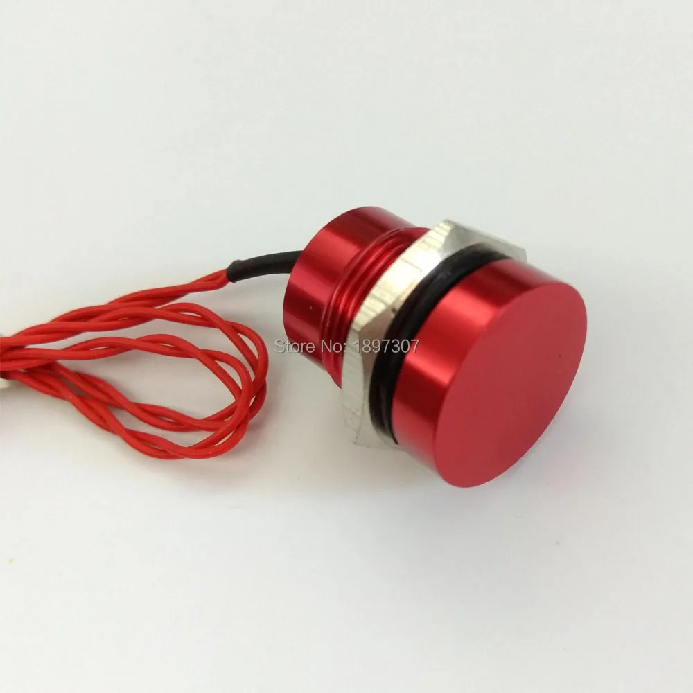 16 мм красный анодированного алюминия мгновенный нормально открытый 200mA 24VDC пьезо