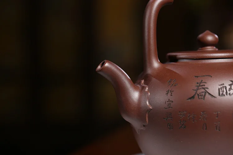 Hand-made Натуральная фиолетовая глина yixing Чайник Фиолетовый глиняный Вуцзе Tiliang Фиолетовый Глиняный заварочный чайник путешествия чай подарок настройки
