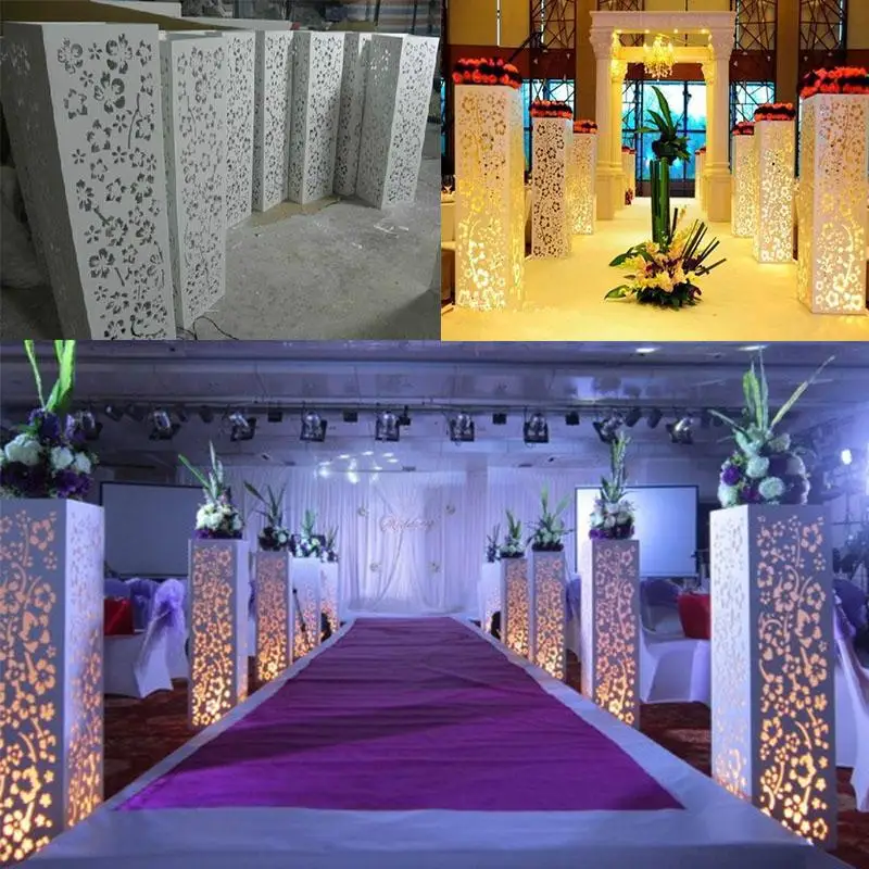 

Wedding carved pillar column with light party stage road lead stand luxurious wedding decoration 4pcs/lot